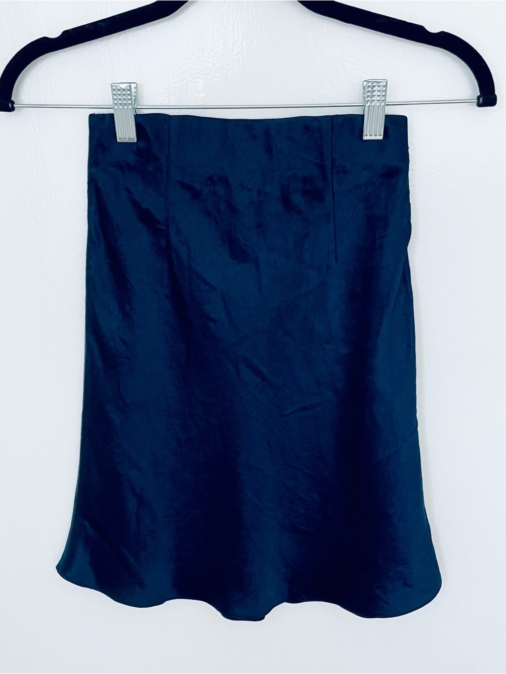 Babaton Navy Blue Satin Mini Skirt - Picture 4 of 9